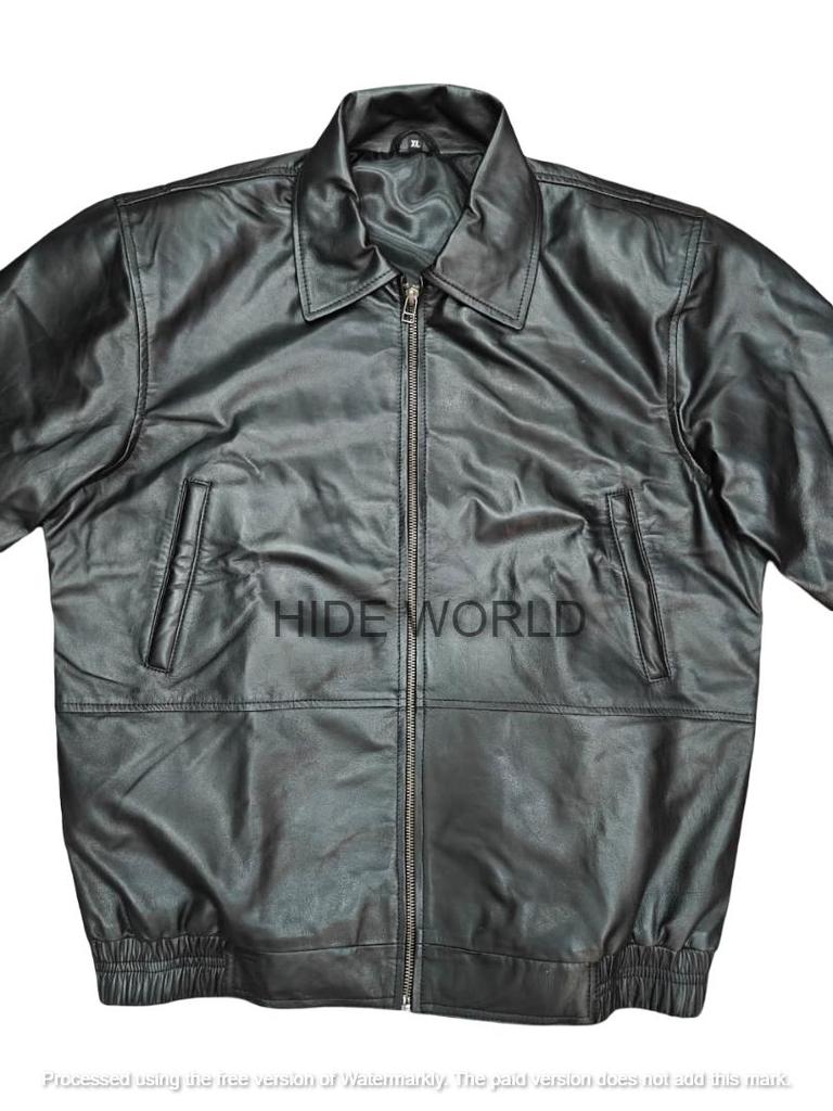 מעיל עור שחור אופנתי לגברים מעור כבש אמיתי בעבודת יד, מעיל אופנוענים גדול במיוחד