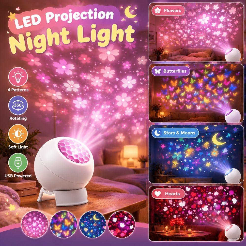 Soft Glow LED Projection Lamp Dynamic Projection Ambient Night Light Party Decoration