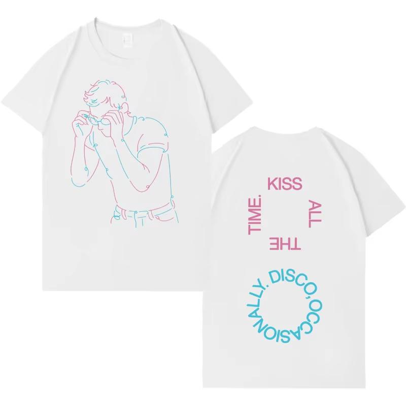 Singer Harry Styles Kiss All The Time Disco Occasionally 2026 Manga Pure Cotton T Shirt Mens Womens Fashion Casual Tshirt