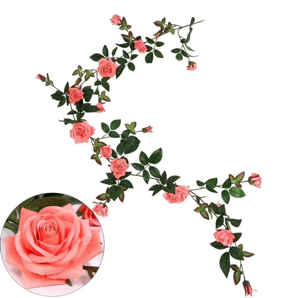 Beautiful Garland Artificial Rose Vine Creative Display Customizable Theme Easy Maintenance Non-watering Plant
