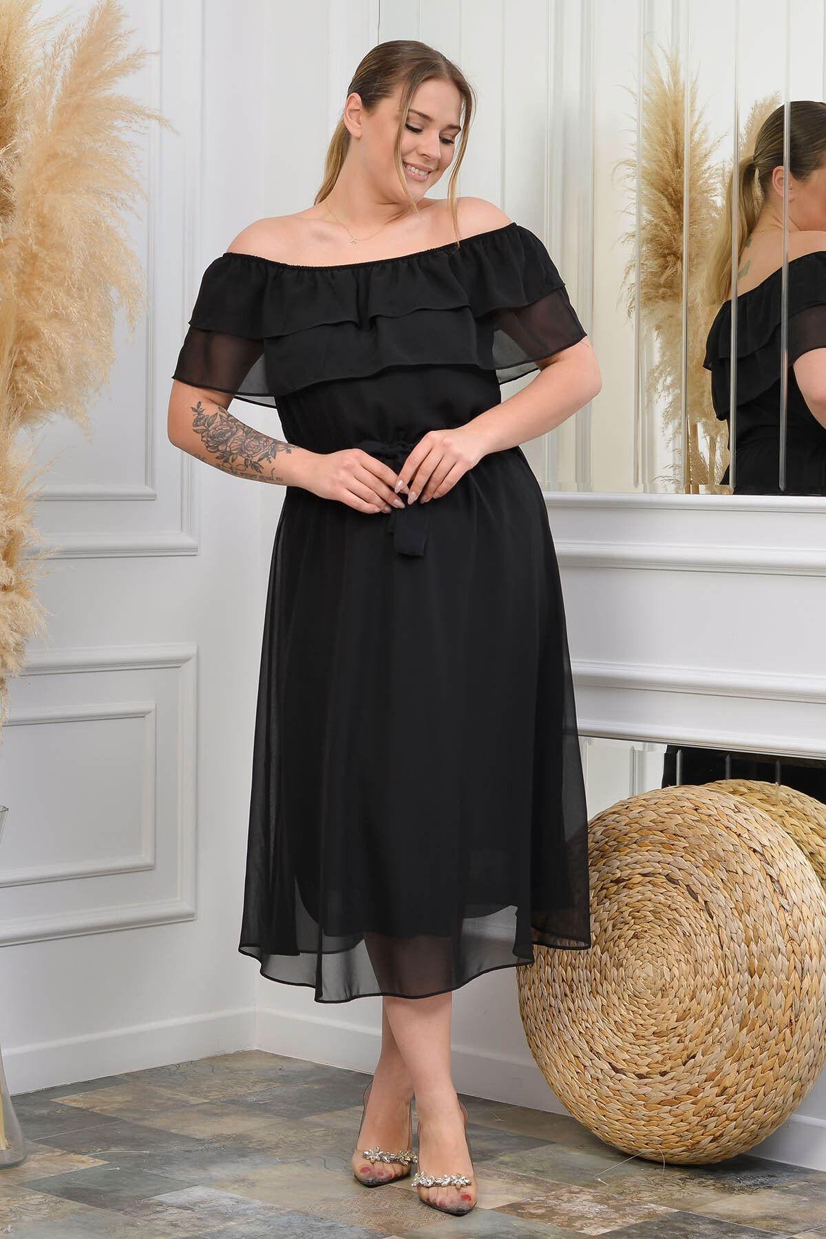 

Женское платье большого размера. Шифоновое платье с воротником Мадонны и завязками для всех размеров. L