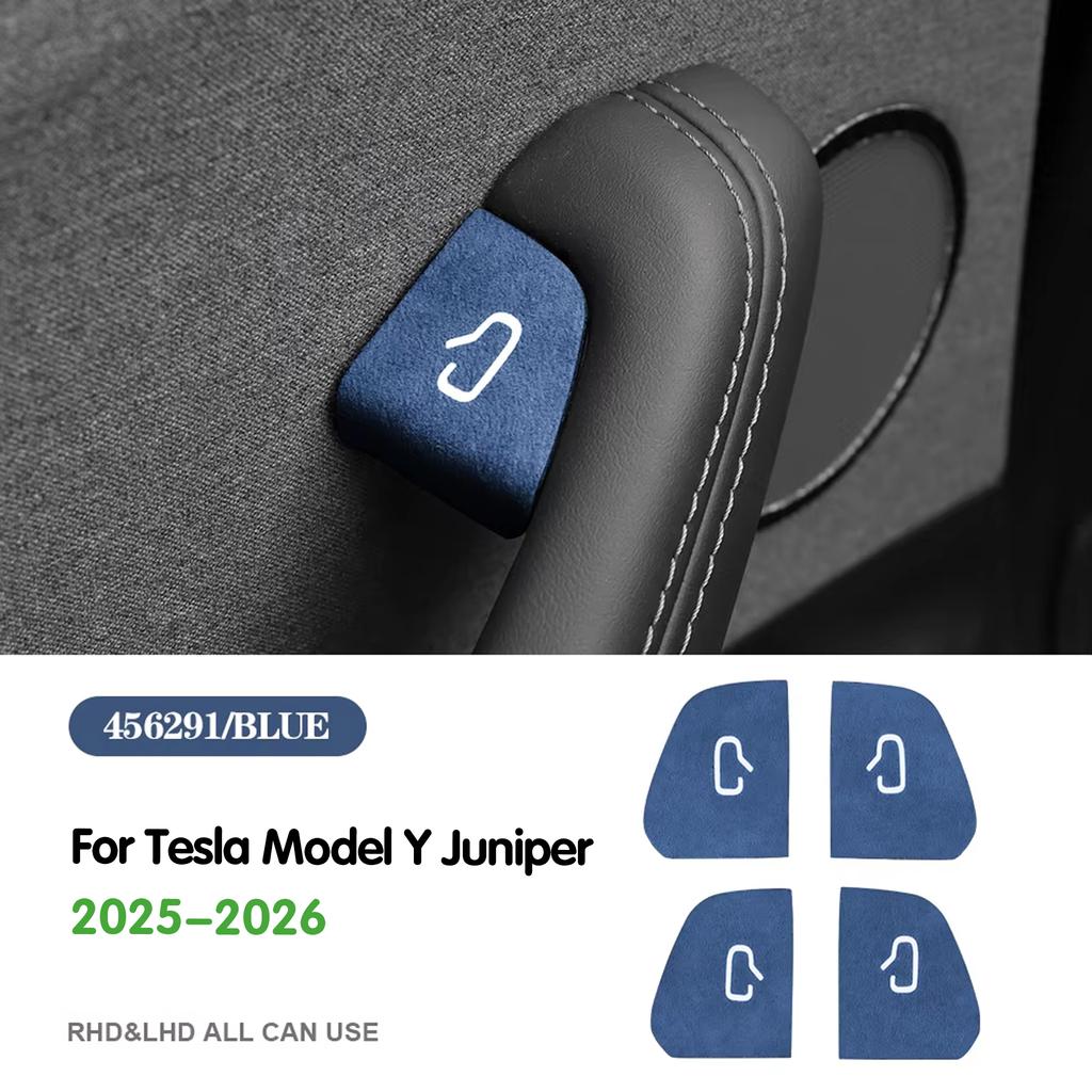 For Tesla New Model 3 Y Juniper Highland Car Open Door Button Stickers Armrest Window Lift Button Switch Interior Accessories