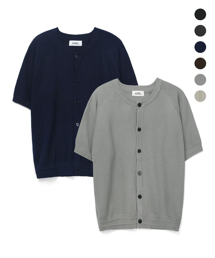 Costume O’Clock [Coclx Daily Room] Round Pique Half Cardigan 6 Color Cooscd022