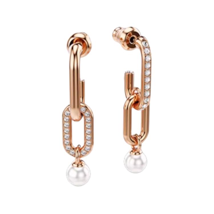 

Swarovski Water Drop Design Good Luck Imitation Crystal Earrings Women earrings Rose-Gold 5728585 Box (Random Color)