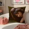 Mellow Indie American Singer CClairo Cushion Cover Pillowcase Short Plush Invisible zipper Room Sofa Cushion Cover