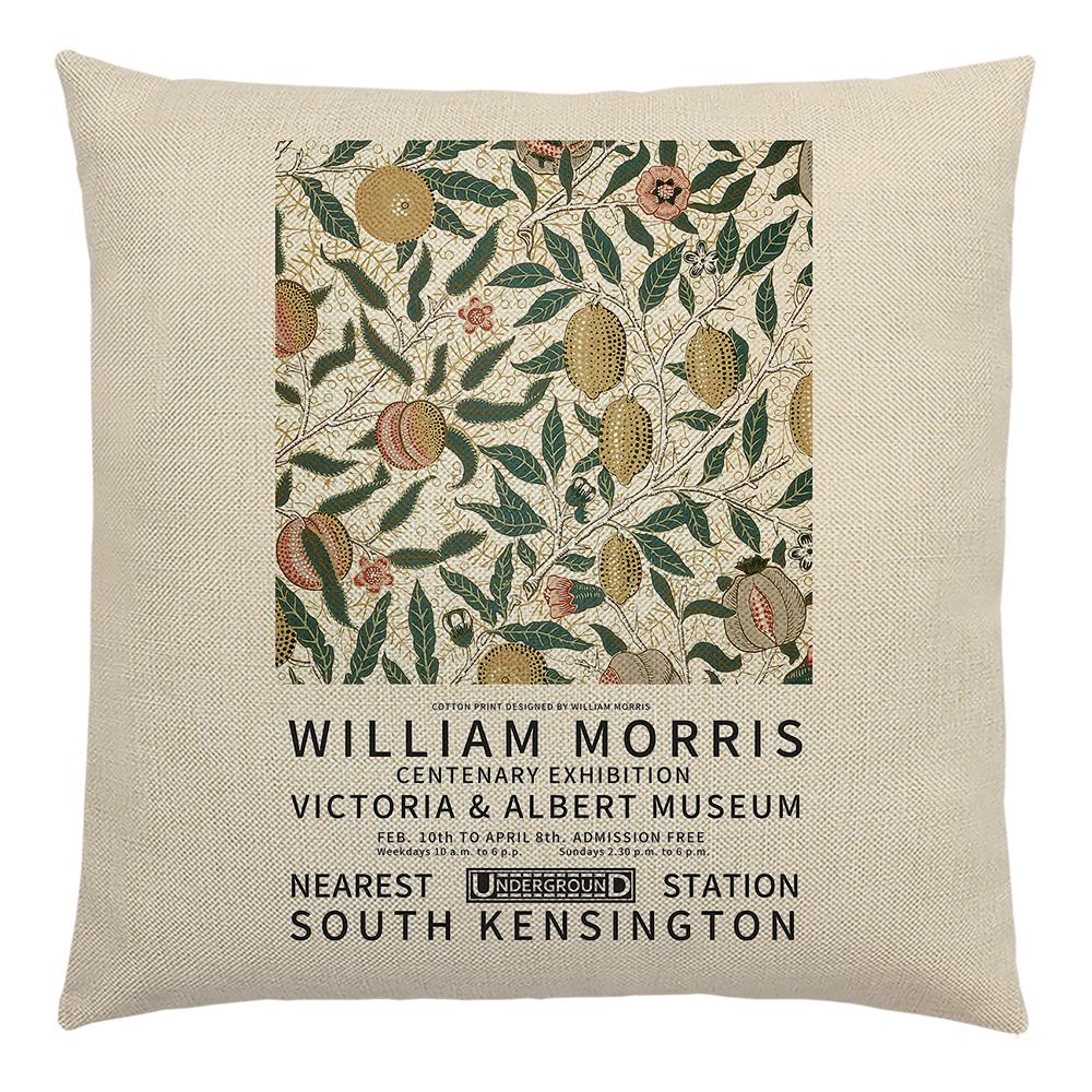 William Morris Painting Cushion Cover for Sofa Throw Pillow Cover Vintage Linen Pillow Case Home Decoration Leaf Plants Printing