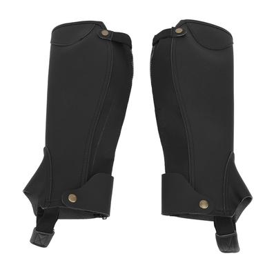 1 Pair Equestrian Half Chaps Breathable 3 Layer Fabric Shock Absorbing Anti Abrasion Horse Riding