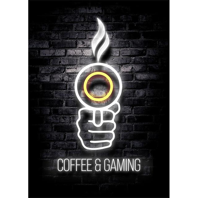 Playroom Poster Decoration Gaming Prints Neon Video Gamer Canvas Painting Wall Art Picture for Kids Boys Game Room Decor Gift No Frame