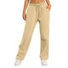 Damen-Winter-Jogginghose, einfarbig, Freizeithose, Damen-Fleece-Jogginghose, weites Bein, gerade Hose