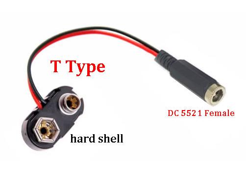 9V Battery Connector Power Clips DC Jack Male Female Alligator Snap Adapter Wire Holder Cable With PH2.0/XH2.54 wire
