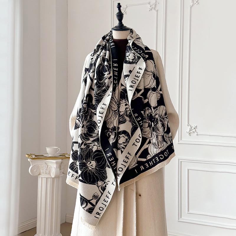 NEW Brand Women Fashion Jacquard Scarf Imitation Cashmere Soft Warm Pashmina Shawl Winter Coldproof Windproof Blanket Scarf