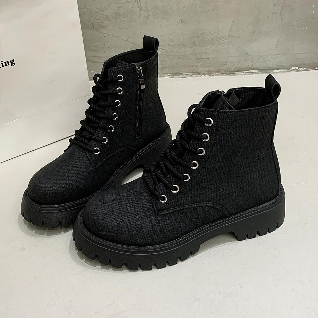 Fashion Women Ankle Boots Personalized Denim Design Casual Shoes Fashion Outdoor Comfortable Shoes Flats Walking Boots For Female 35-40
