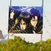 AAttack On Titan Anime Small Size Cheerleading Banner Hand Pulled Flag Outdoor Atmosphere Flags