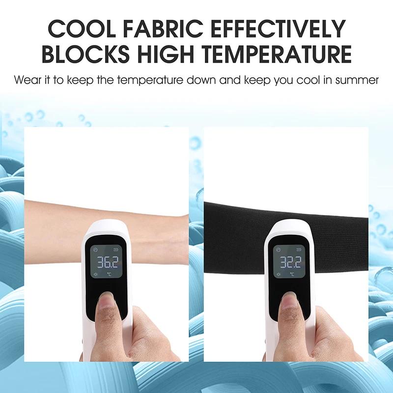 Comfort Fit Ice Fabric Arm Sleeves Breathable Quick-Dry UV Protection for Running Cycling Outdoor Sports Long Arm Covers