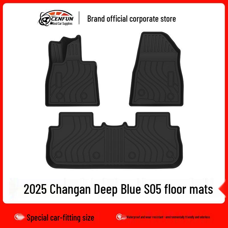 2025 Changan Deep Blue S05 Eco-Friendly TPE Floor Mats & Trunk Mat with Carbon Fiber Texture