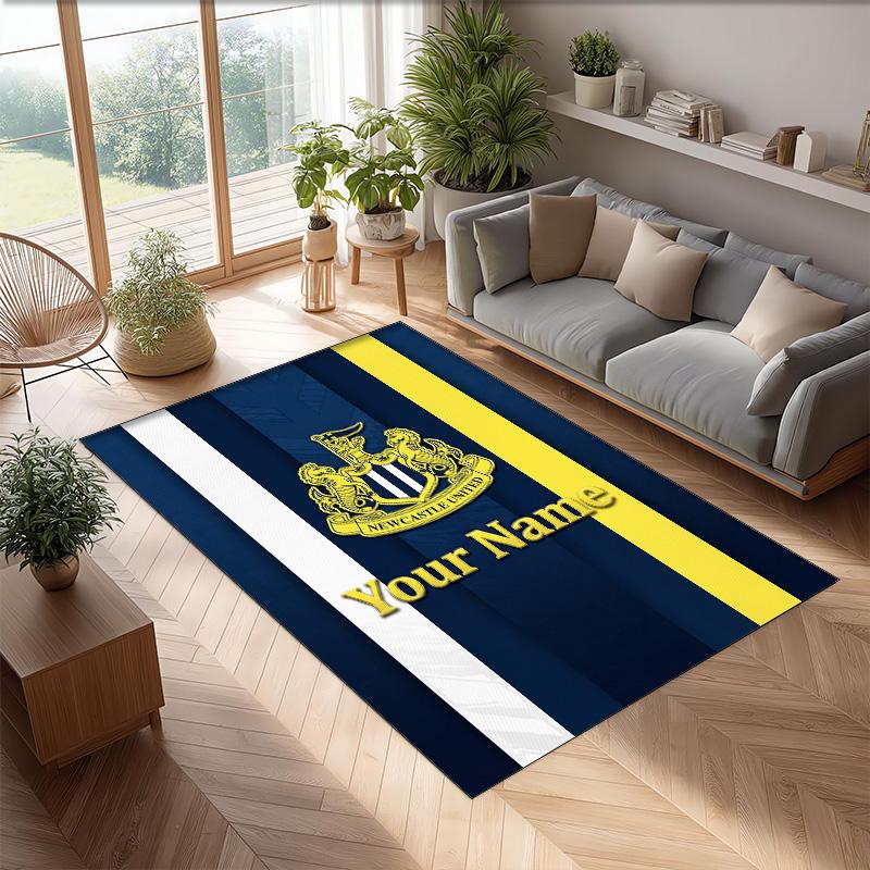 Newcastle United FC Printed Crystal Velvet Rug Non‑Slip Crystal Velvet Carpet For Sofa Bedroom Indoor Home Decoration