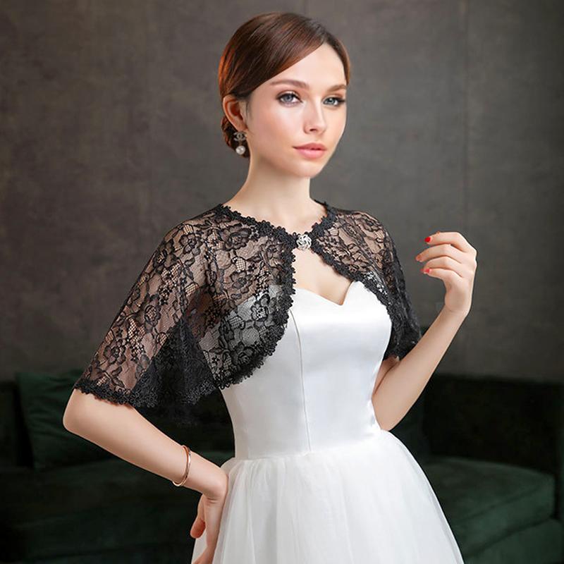 1Pc Diamant-Knopf Mode Mantel Moderne Spitze Schal Einfachheit Sonnenschutz Strickjacke Volltonfarbe Brautkleid