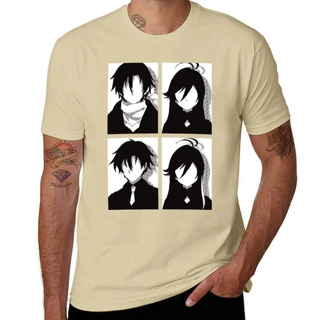 86 or Eighty six anime merch All main character in black and white pop art minimalist design Shinei nouzen x Vladilena m T-Shirt