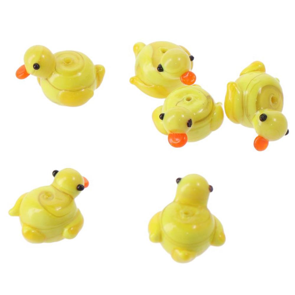 Glass Loose Spacer Beads Duck Duck Bracelet Beads Cute Lampwork Glass Beads  For Jewelry Making