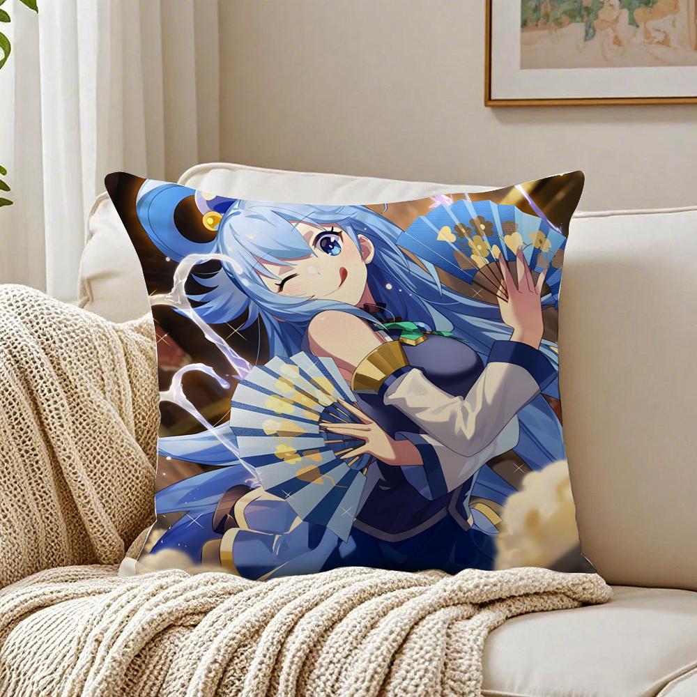 Anime ComedyFantasy KKonosuba Cushion Cover Pillowcase Antidustmite living Room Sofa Decor Cushion Room