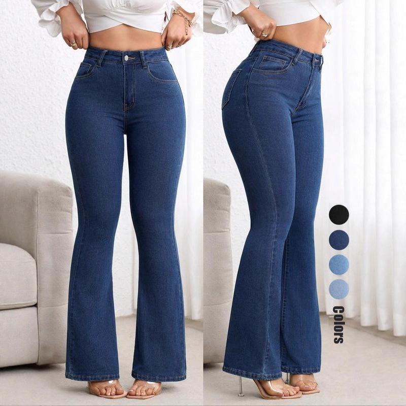 Women's Elastic Slimming Bell Bottom Jeans High Waist Lift Butt Micro Flared Pants Comfortable Casual High Waist Jeans