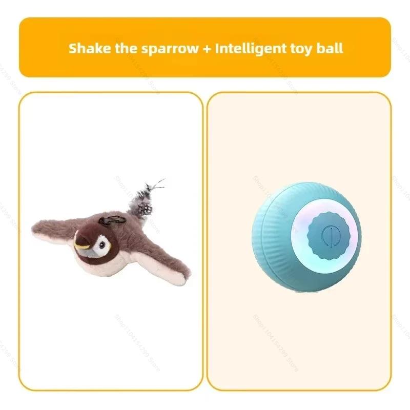 Hot Sale Interactive Cat Toys Rechargeable Chirping Flapping Wings Bird with Catnip Cats Touch Activated Plush Toys for Cats