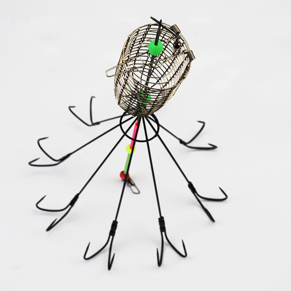 1PC Luminous Leatherjacket Fish Hook With Bait Cage Anti-Hanging Bottom Upside-Down Umbrella-Shaped Fishhook Fishing Gear