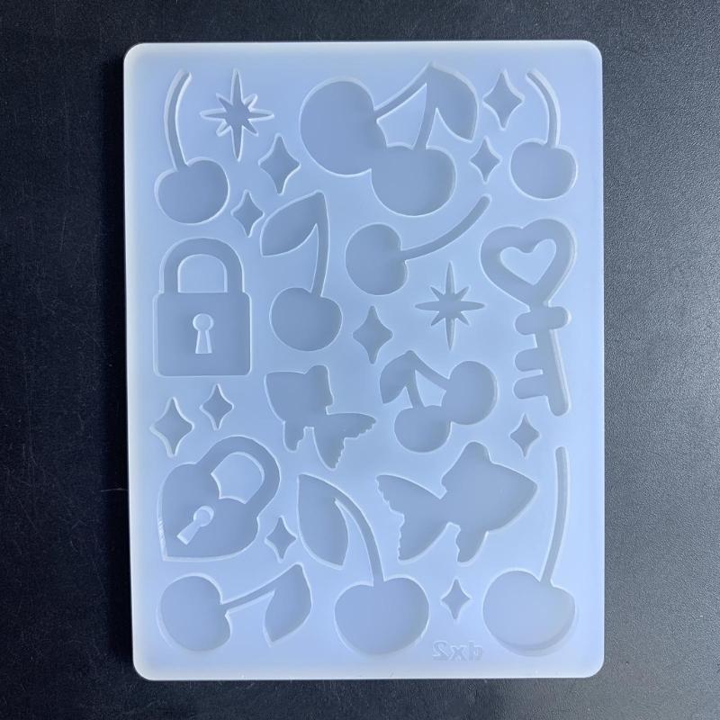 Glossy Geometry Filler Letter Star Silicone Epoxy Resin Mold DIY Keychain Pendant Jewelry for Bag Decorations Craft