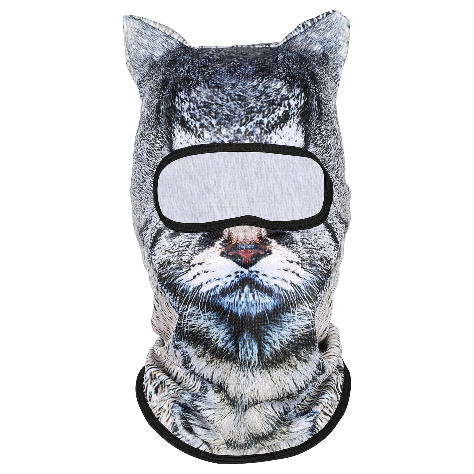 3D Kat Dier Ski Bivakmuts Ski Masker met Oren, Geschikt voor Muziekfestivals, Raves, Skiën, Halloween of Feest Buiten