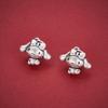 3D Sterling Silver Jade Rabbit Dog Pendant Charm for DIY Jewelry Accessories