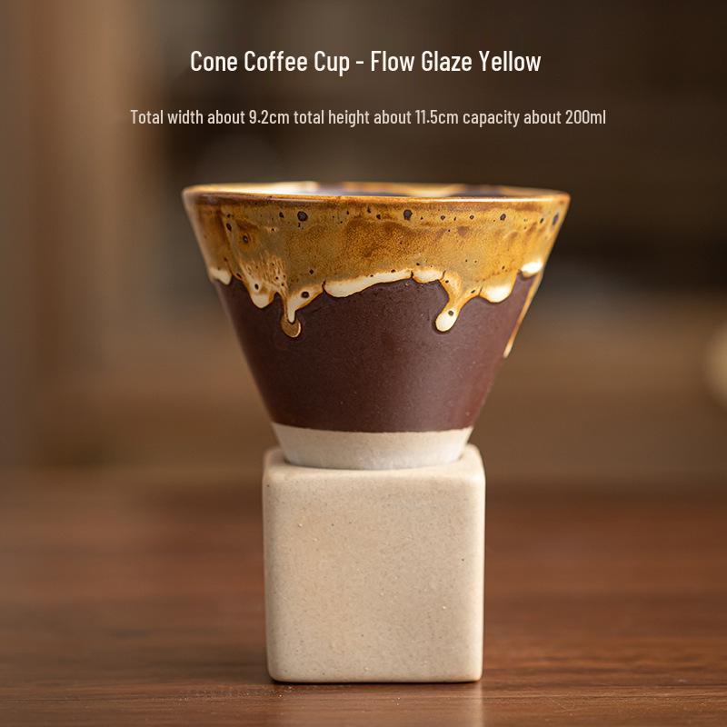 

Японская ретро керамическая кофейная чашка - Конусообразная чашка для латте-арта 200ml