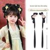 Girls' Hanfu Wig: Ancient Headdress, Children's Bun Bow Updo