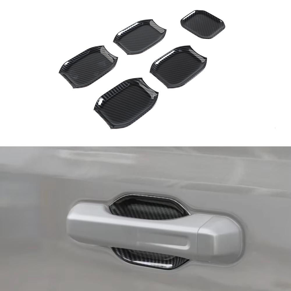 Outer Car Door Grab Handle Bowl Decoration Cover Trim for Jeep Wrangler JL 4-door 2018-2025 Carbon Fiber Exterior Accessories