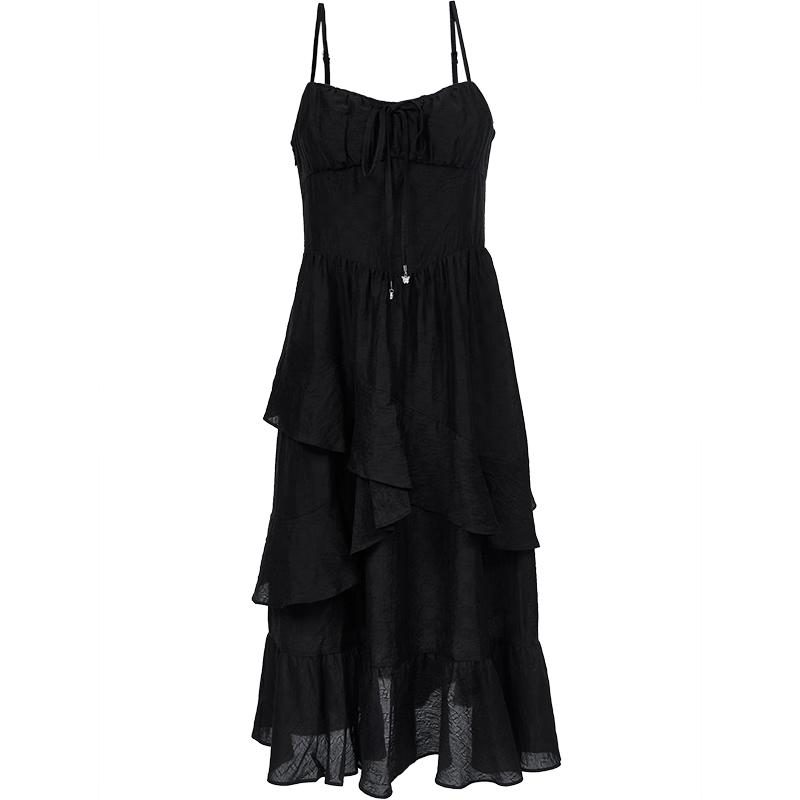 

ONLY 2025 Spring Light Luxury Spliced Lace A-Line Long Dress S