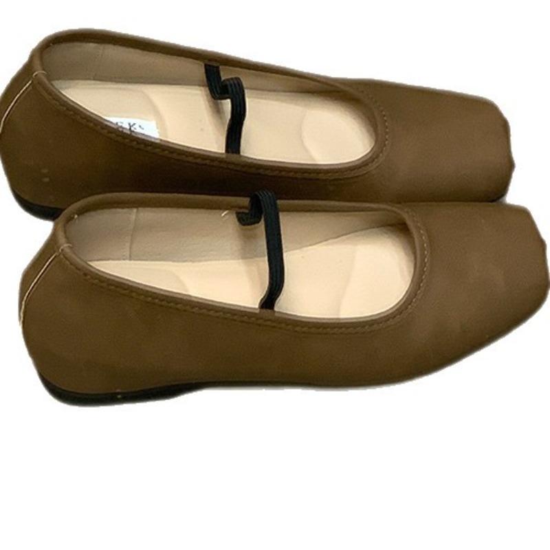 Sheepskin Version Inner Height-increasing Women's Shoes Mary Jane Shoes New Soft-soled One-pedal Pig Nose Square Head Single Shoes