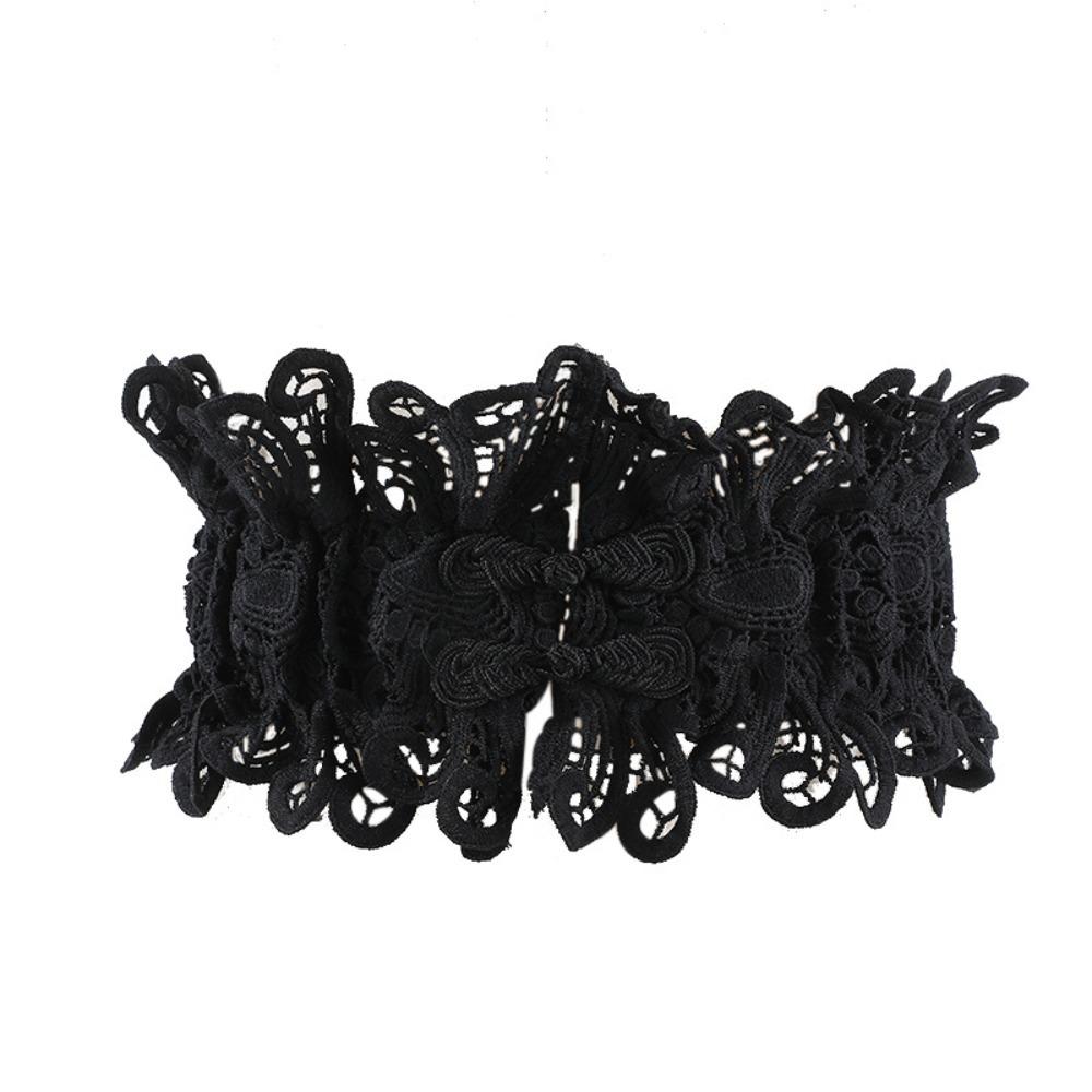 

Lace skirt Lace Waist Belt Solid Color Corset Wide Belts Fashion Dress Waist Band чорний