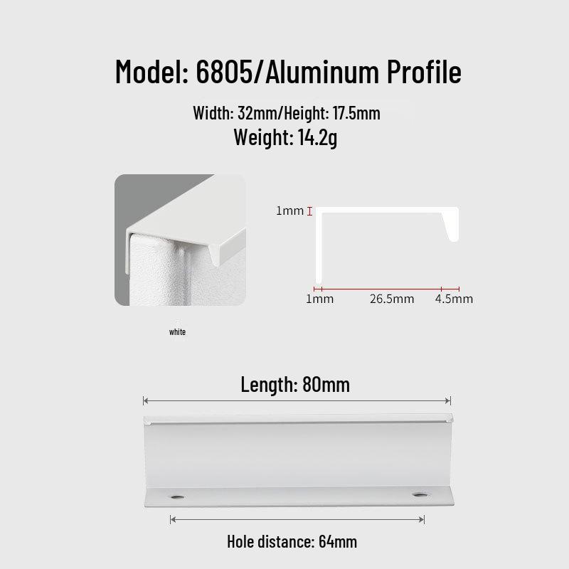 Modern Minimalist Black Invisible Handle for Cabinet Doors and Drawers