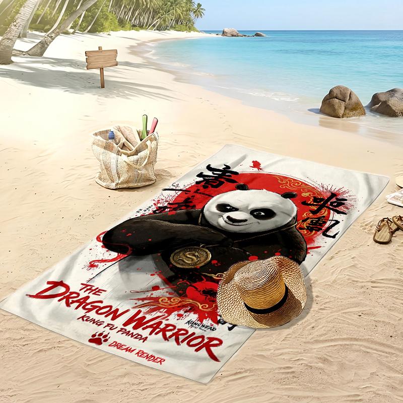 Kung Fu Panda Beach Towel, Soft Absorbent Quick‑Dry Towel for Beach Pool Swimming Travel Home