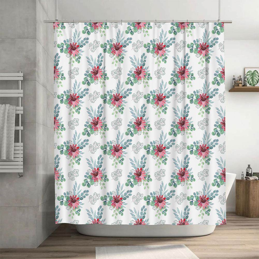 Vintage Floral Wasserdichter Duschvorhang Luxuriöse Dekorative Badtextilien Wandbehang Dekoration Für Zuhause Badezimmer