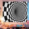3D Vortex Illusion Cartoon Tapestry Wall Hanging Decoration Household Home Decor