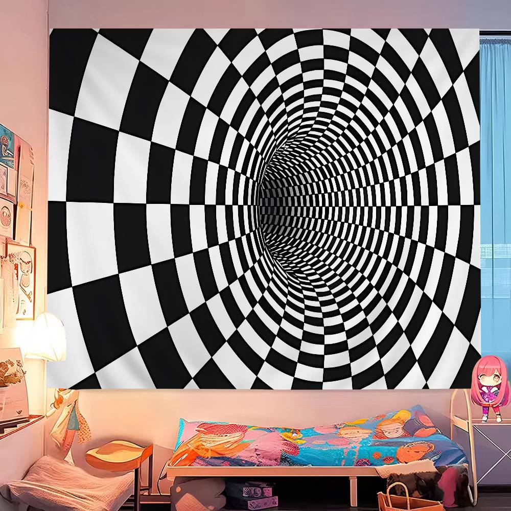 3D Vortex Illusion Cartoon Tapestry Wall Hanging Decoration Household Home Decor