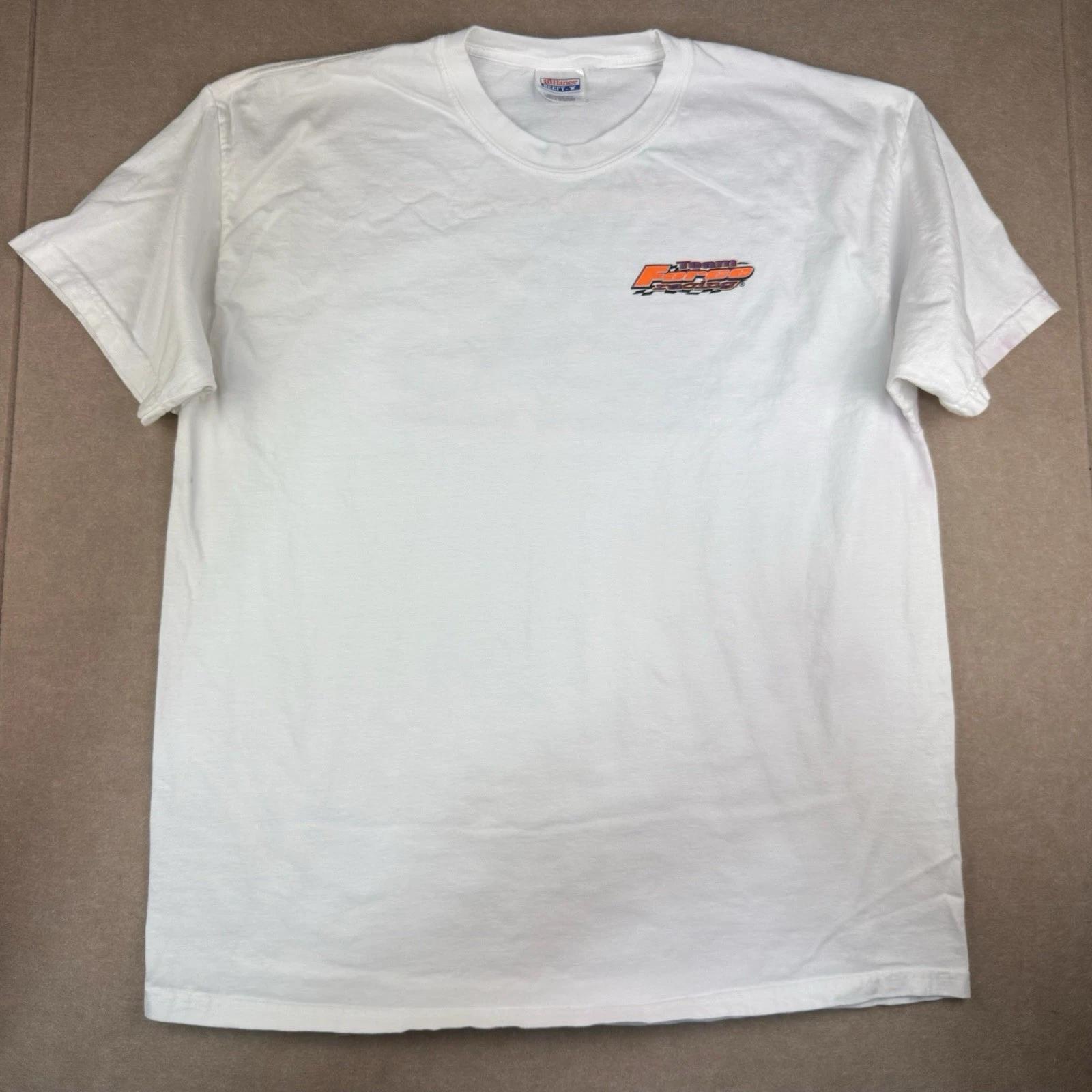 

Force Motorcycle T-Shirt Men s XL White Beefy-T Factory Rider Racing Tee USA 2XL