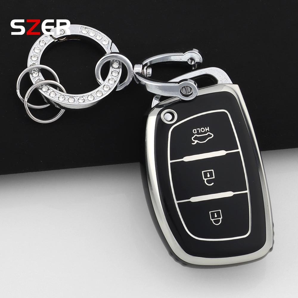 3 4 Tasten TPU Auto Smart Key Hülle Abdeckung Schlüsselanhänger Für Hyundai Tucson Santa Fe Rena Sonata Elantra Creta Ix35 Ix45 I10 I30 I40