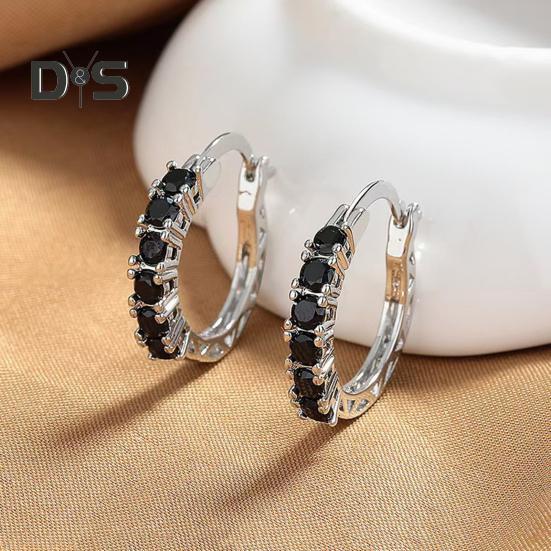 Stříbrné kruhové náušnice pro ženy s kubickým zirkonem, kruhové náušnice pro dárky ke Dni matek, výročí, narozeninám