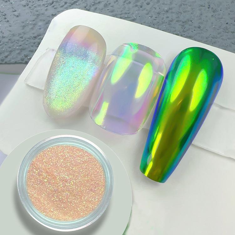 Multichrome Chamäleon Lidschatten Pulver Nagel Glitters Aurora Neon Regenbogen Pigment Chrom Pulver Schillernden Lidschatten Nagel Dekore