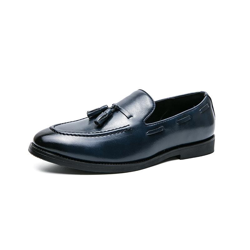 Tassel set loafers versatile youth beanie shoes leather shoes men's Korean version British men's shoes best man shoes