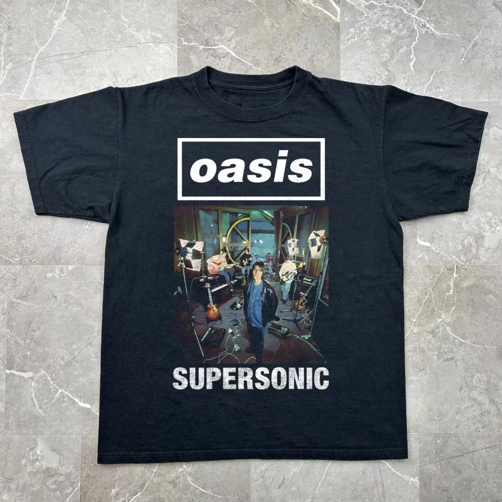 

Oasis Supersonic TShirts Mens and Womens Short Sleeve Retro Band Tops Brand Male Tshirt Summer Oversize Tees Sports Clothing 3XL