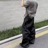 Pantaloni da Uomo in Denim Lavato Vestibilità Rilassata Gamba Dritta Stile Vintage Larghi Casual