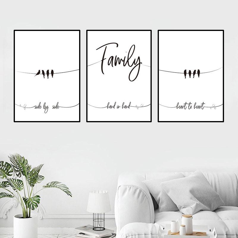 

Семейное слово цитата художественная картина рука об руку настенная живопись на холсте минималистичные принты и постеры для гостиной домашний декор HD3013