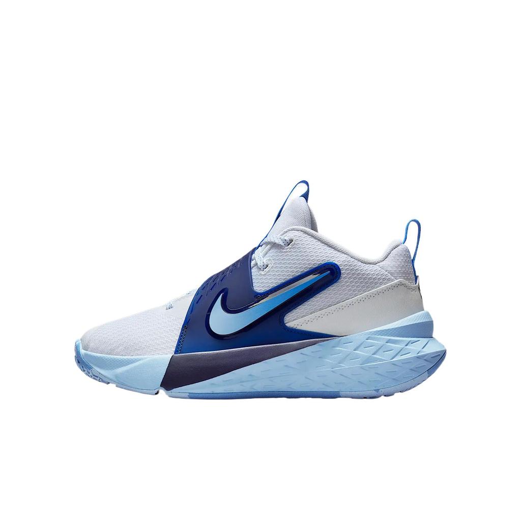Nike Team Hustle D12 GS Psychic Blue Kids Sneakers White Midnight-Navy University-Blue HF6279-100
